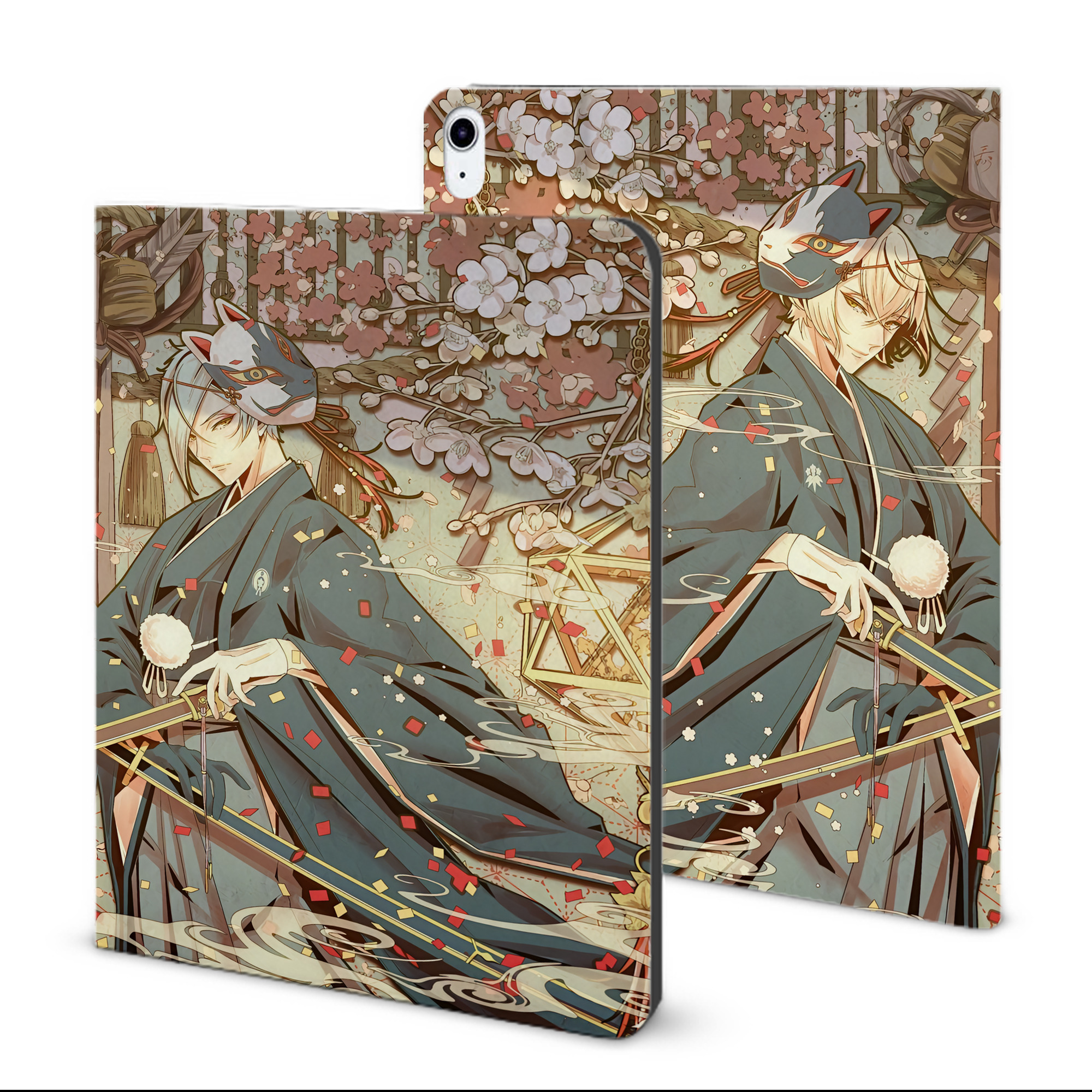（画像用） 刀剣乱舞 Touken Ranbu IPad ケース ブック型 PUレザー TPU 耐衝撃 軽量 薄型 ペン収納なし 全面保護 IPad 各モデル対応